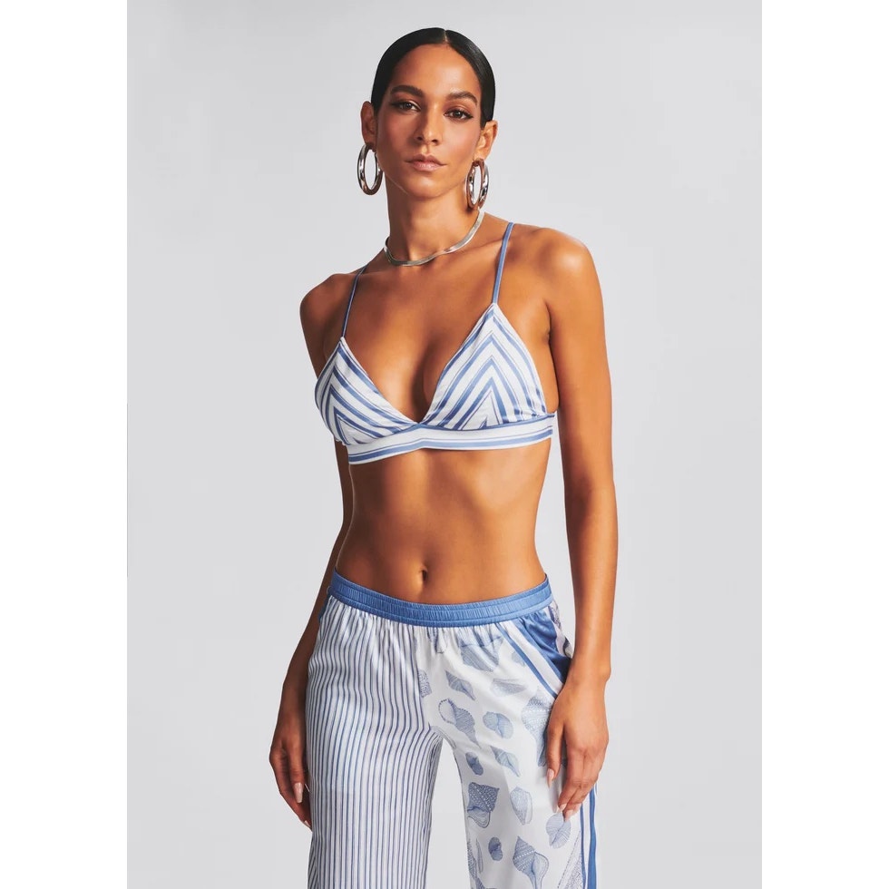 Ser.O.Ya Blue And White Iris Bralette In Stripe Size Xs
